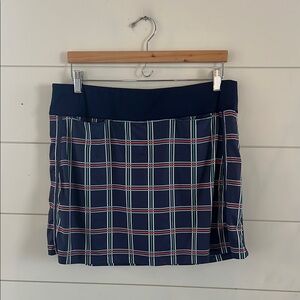 Lillie Green Navy Plaid Women's Skort sz L